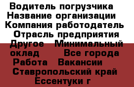 Водитель погрузчика › Название организации ­ Компания-работодатель › Отрасль предприятия ­ Другое › Минимальный оклад ­ 1 - Все города Работа » Вакансии   . Ставропольский край,Ессентуки г.